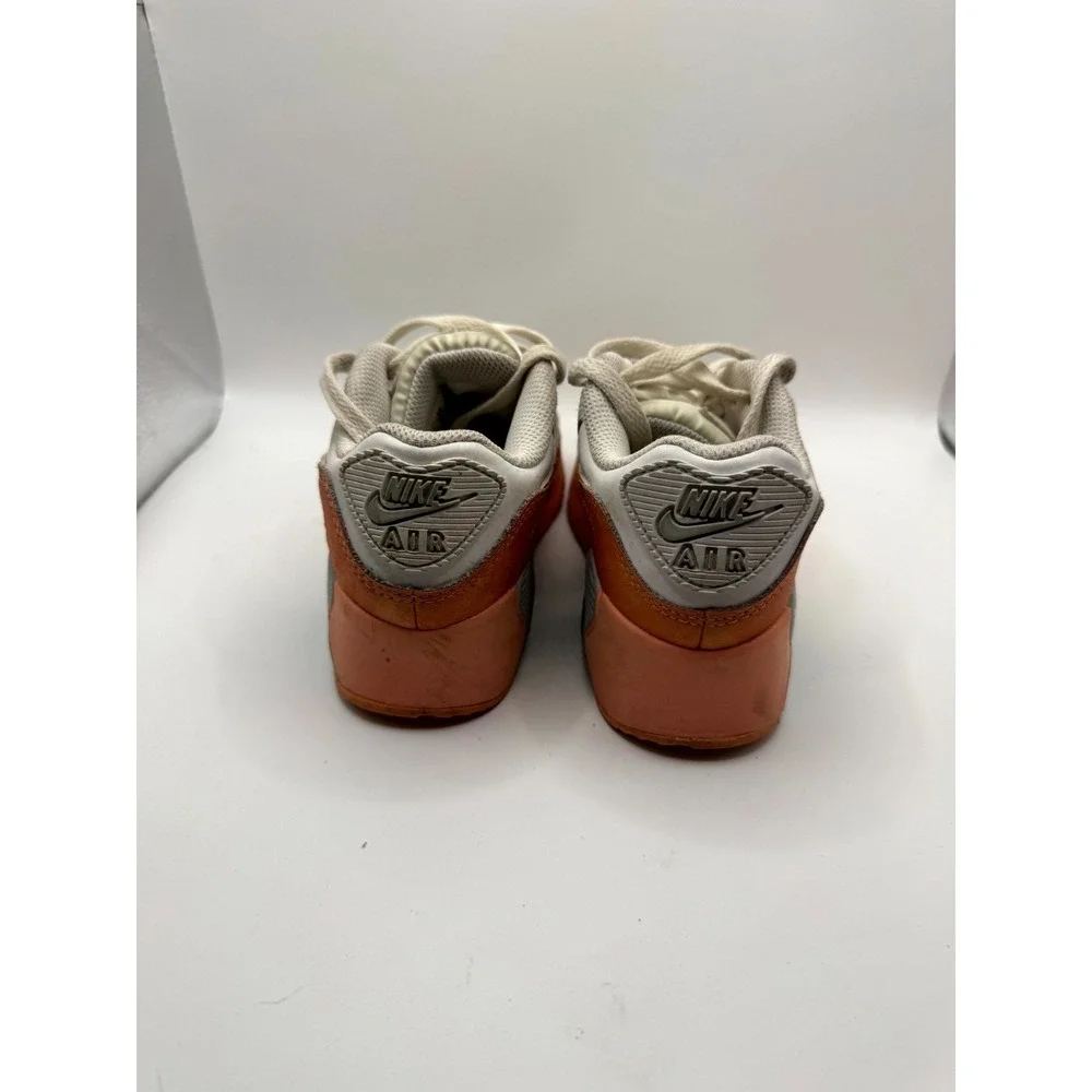 Nike Air Max 90‎ LTR SE DM0957-100 Kids 1 Sneaker White Orange Leather Shoes